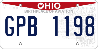 OH license plate GPB1198