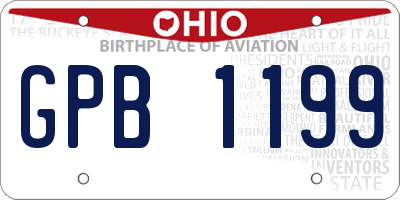 OH license plate GPB1199