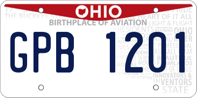 OH license plate GPB1201