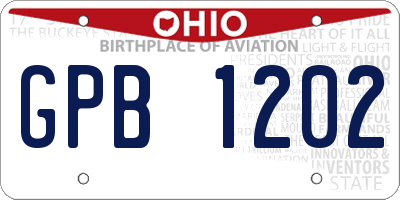 OH license plate GPB1202