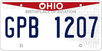 OH license plate GPB1207