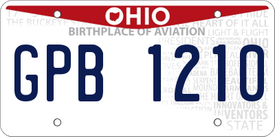 OH license plate GPB1210