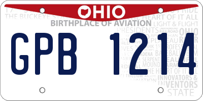 OH license plate GPB1214