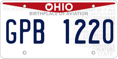 OH license plate GPB1220