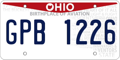OH license plate GPB1226