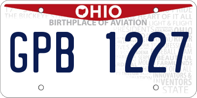OH license plate GPB1227