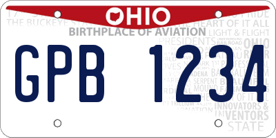OH license plate GPB1234