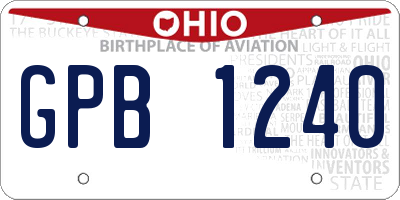 OH license plate GPB1240