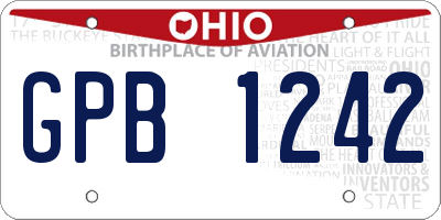 OH license plate GPB1242