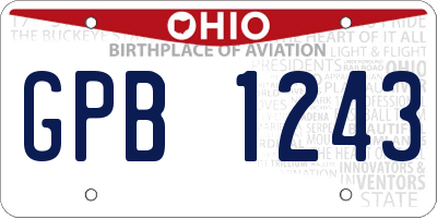 OH license plate GPB1243