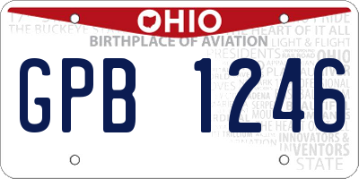 OH license plate GPB1246