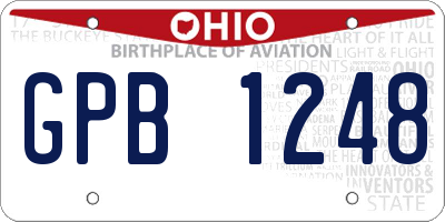 OH license plate GPB1248