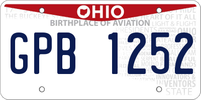 OH license plate GPB1252