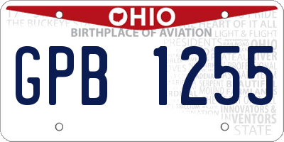 OH license plate GPB1255
