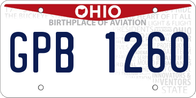 OH license plate GPB1260