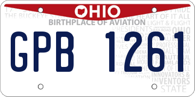 OH license plate GPB1261