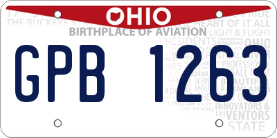 OH license plate GPB1263