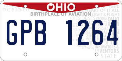 OH license plate GPB1264