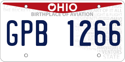 OH license plate GPB1266