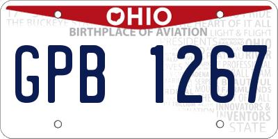OH license plate GPB1267