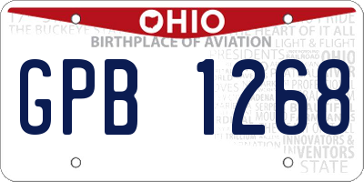 OH license plate GPB1268