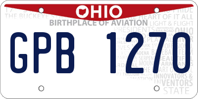 OH license plate GPB1270