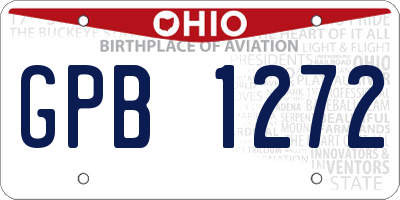 OH license plate GPB1272