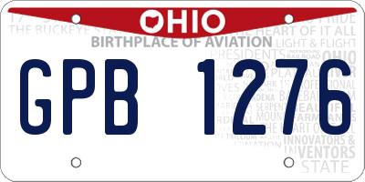 OH license plate GPB1276
