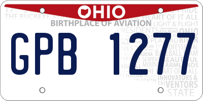OH license plate GPB1277
