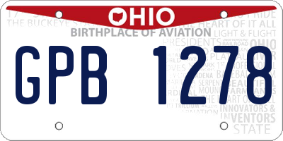 OH license plate GPB1278