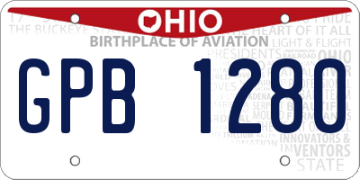OH license plate GPB1280