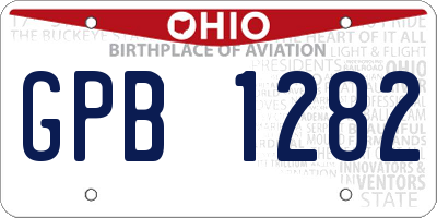 OH license plate GPB1282