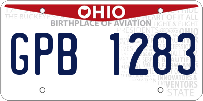 OH license plate GPB1283