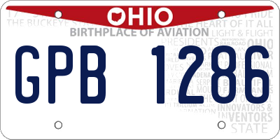 OH license plate GPB1286
