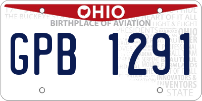 OH license plate GPB1291