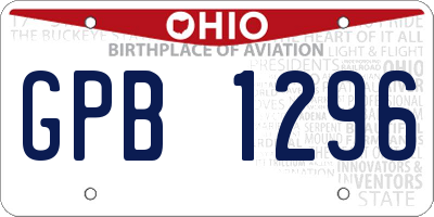 OH license plate GPB1296