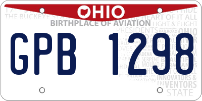 OH license plate GPB1298