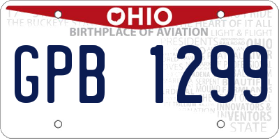 OH license plate GPB1299