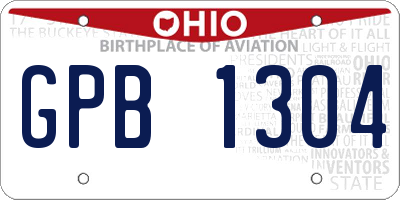 OH license plate GPB1304