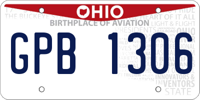 OH license plate GPB1306