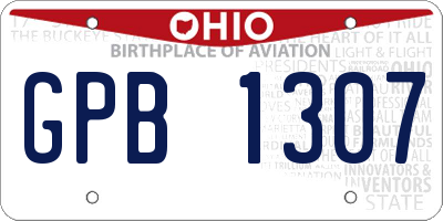 OH license plate GPB1307