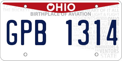 OH license plate GPB1314