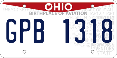OH license plate GPB1318