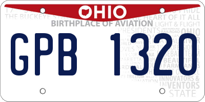 OH license plate GPB1320