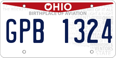 OH license plate GPB1324