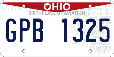 OH license plate GPB1325