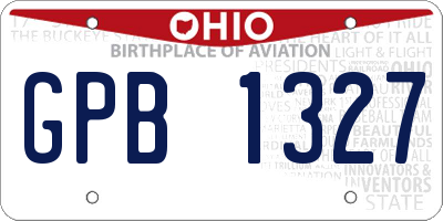 OH license plate GPB1327