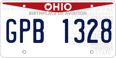 OH license plate GPB1328