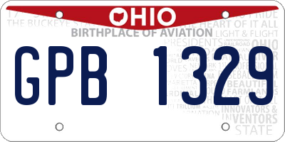 OH license plate GPB1329