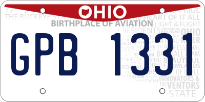OH license plate GPB1331